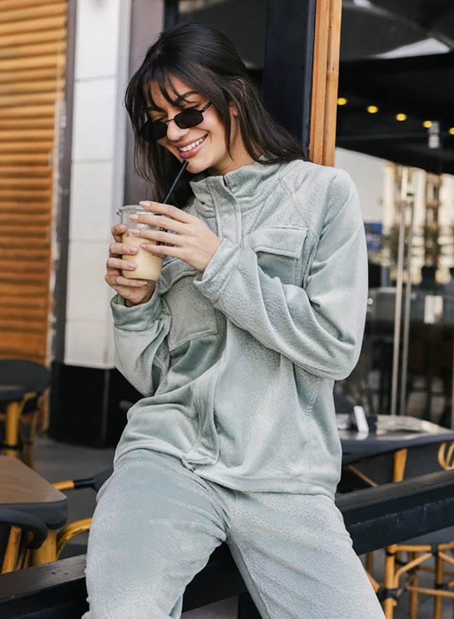 Familia Homewear Velvet Mint Pajama Set - Image 2